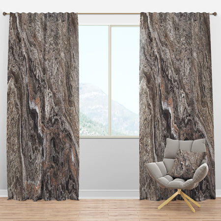 Onyx Travertine Tile - Mid-Century Modern Curtain Panels