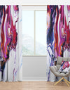 Purple, Pink and Blue Hand Painted Marble Composition - Mid-Century Modern Curtain Panels