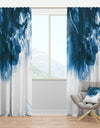 Blue and White Hand Painted Marble Acrylic - Mid-Century Modern Curtain Panels