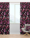 Pink Stylized Flowers And Butterflies - Floral Curtain Panels