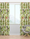 Small Bird and Lilies and Little Hearts - Floral Curtain Panels