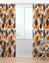 Orange and brown retro circles - Mid-Century Modern Curtain Panels