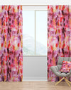 Grungy Purple and Yellow Painting with Burgundy Circles - Modern & Contemporary Curtain Panels