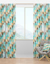 3D Illusion of Geometric Squaresf - Traditional Curtain Panels