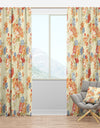 Pink, Yellow and Blue Flowers - Floral Curtain Panels