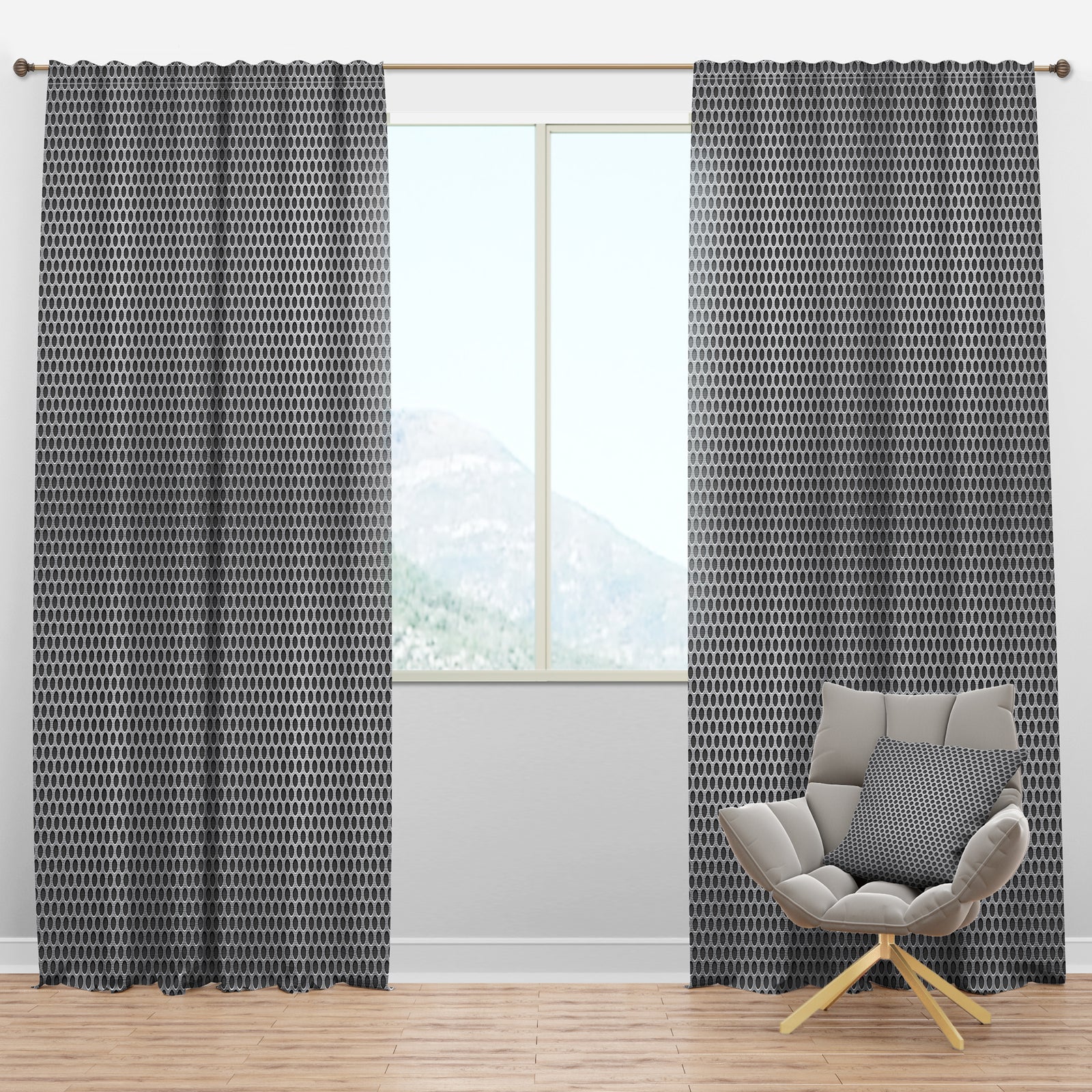 Carson Carrington Tangvattnet 'Metal Grill 3D Circles - Abstract Curtain Panels