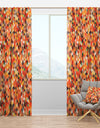 Geometric Triangular in Red and Orange - Traditional Curtain Panels