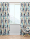 Blue and Beige Triangular Geometry - Modern & Contemporary Curtain Panels