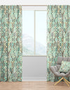 Vintage Snowflakes in Turquoise and Yellow - Mid-Century Modern Curtain Panels