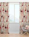 Patterned Christmas Deers - Animals Curtain Panels