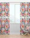 Pink, Purple and Yellow Flowers - Floral Curtain Panels