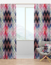 Geometric Chevron in Blue and Pink - Modern & Contemporary Curtain Panels