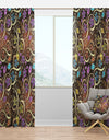 Ornamented Colored Pattern with Flowers and Paisley - Floral Curtain Panels