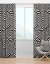 Retro Dynamic Triangular Black and White Geometry - Modern & Contemporary Curtain Panels