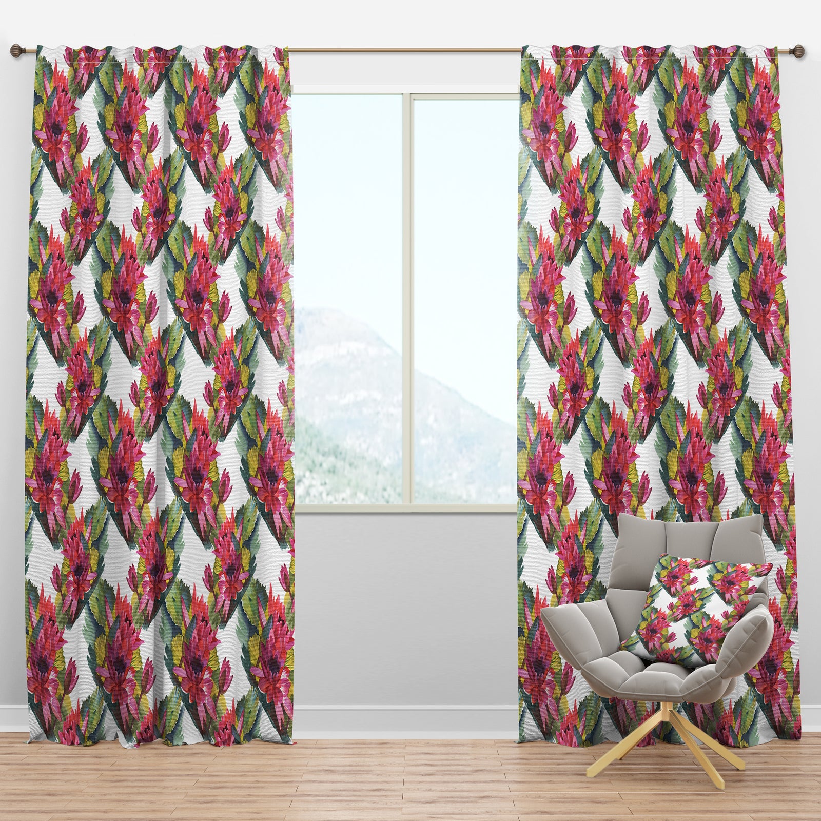 Blooming Waterlilies - Floral Curtain Panels