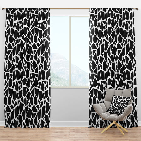 Black and White Tiles - Modern & Contemporary Curtain Panels