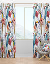 Parrots, Hibiscus and Toucan - Animals Curtain Panels