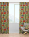 Red, Purple and Little Blue Blossoming Flowers - Floral Curtain Panels