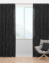 3D leaves in Shades of Black - Modern & Contemporary Curtain Panels