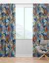 Handpainted Orange and Blue Fishes - Animals Curtain Panels