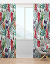 Orchids and Blossoming Tropical Flowers - Floral Curtain Panels