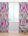 Handpainted Illustration of Tropical Flowers - Floral Curtain Panels