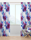 Purple Pansie and Other Blossoming Flowers - Traditional Curtain Panels