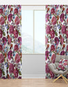 Blooming Burgundy Peonies - Floral Curtain Panels