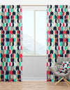 Mosaic retro colourful circles - Mid-Century Modern Curtain Panels