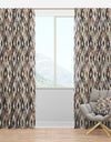 Vintage diamond pattern in blue and brown - Mid-Century Modern Curtain Panels