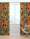 Retro Tropical Flowers and Feathers - Vintage Curtain Panels