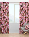 Pink Blossoming Flowers - Traditional Curtain Panels