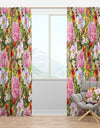 Pink Botanical Meadow - Traditional Curtain Panels