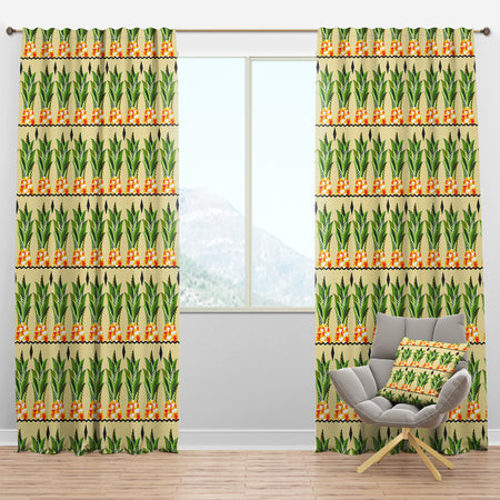 Pineapple Heads with Geometrical Body - Modern Curtain Panels