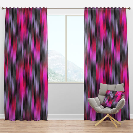 Black And Purple Ikat - Modern & Contemporary Curtain Panels