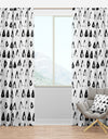 Hand Painted Black triangle on White - Modern & Contemporary Curtain Panels