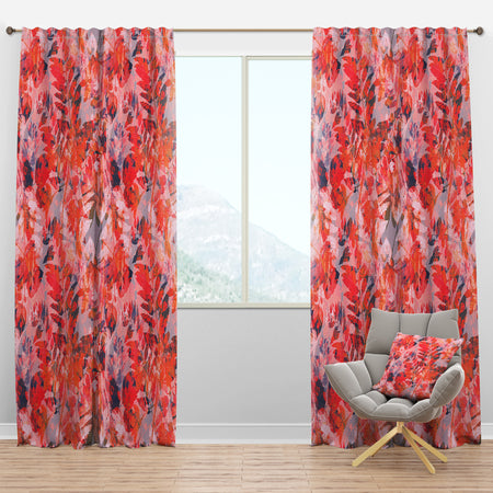 Superimposed composition of herb, flowers and leaves - Floral Curtain Panels