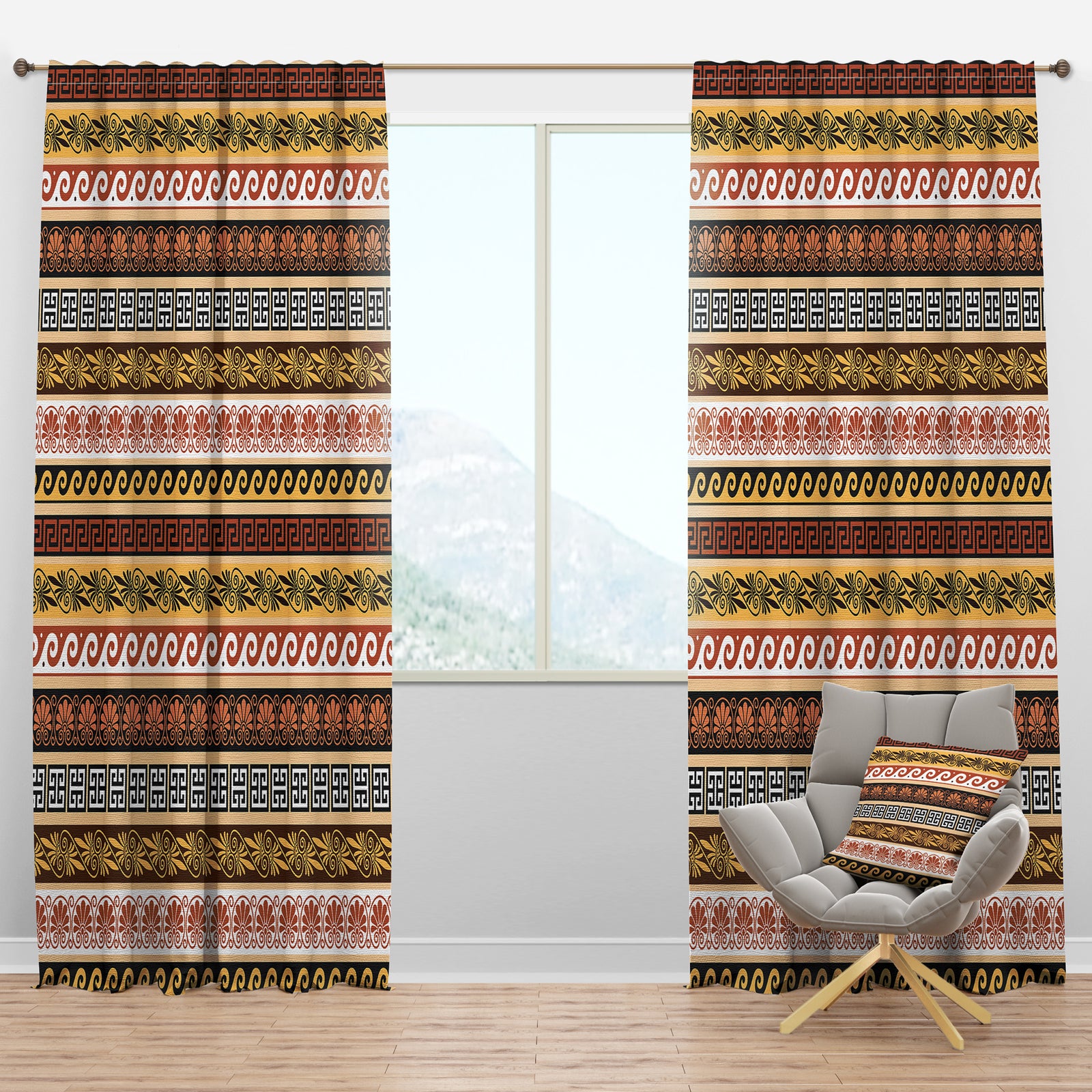 Ancient Greek Patterns - Traditional Curtain Panels