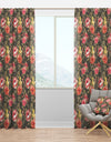 Watercolor Pink, Yellow and Red Flowers - Floral Curtain Panels
