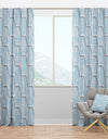 White and Blue 3D Honeycombs - Modern & Contemporary Curtain Panels