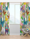 Bohemian Colorfull Butterflies with Magic Flora - Floral Curtain Panels