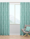 Turquoise Minimal Ornament - Mid-Century Modern Curtain Panels