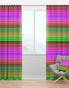 Horizontal Retro Geometrical Pattern II - Mid-Century Modern Curtain Panels