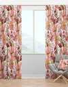 Floral Botanical Retro II - Mid-Century Modern Curtain Panels