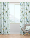 Retro Floral Pattern IX - Mid-Century Modern Curtain Panels