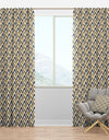 Gold black and white triangle - Mid-Century Modern Curtain Panels