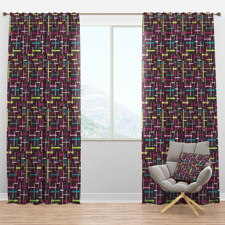 Retro Abstract Design XVII - Mid-Century Modern Curtain Panels