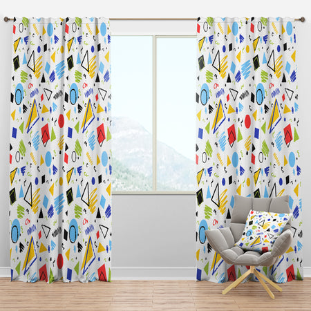 Geometric Retro Design III - Mid-Century Modern Curtain Panels