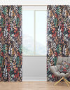 Retro Botanical Pattern II - Mid-Century Modern Curtain Panels