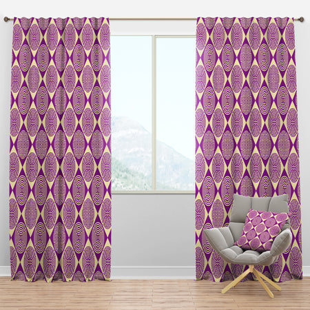 Retro Abstract Pattern Design I - Mid-Century Modern Curtain Panels